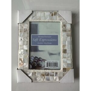 Home Trends Photo Frame Holds 4x6 Photo Mother Of Pearl Shell Mosaic New in Box